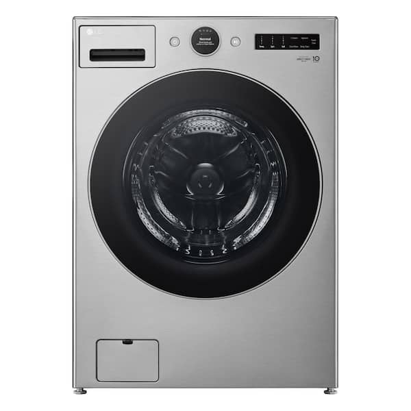 LG 4.5 cu. ft. Stackable Smart Front Load Washer in Graphite Steel with AI Digital Dial, Steam and TurboWash360