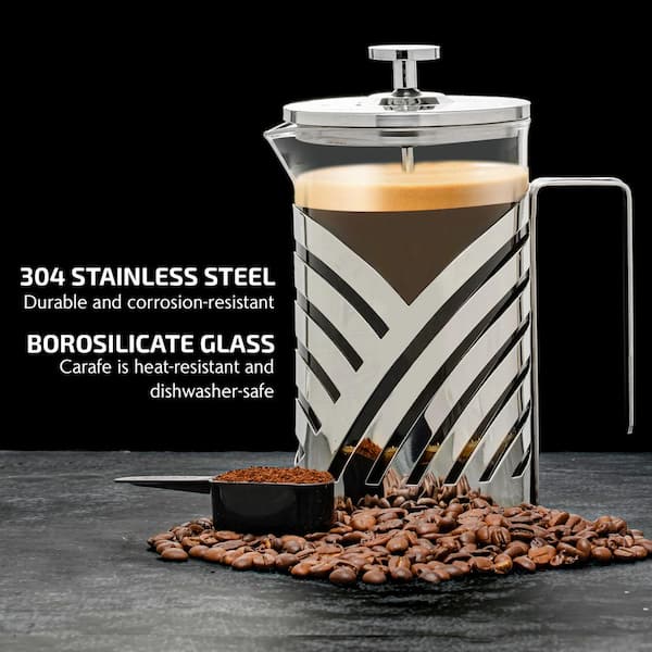  French Press Coffee Maker - 304 Grade Stainless Steel