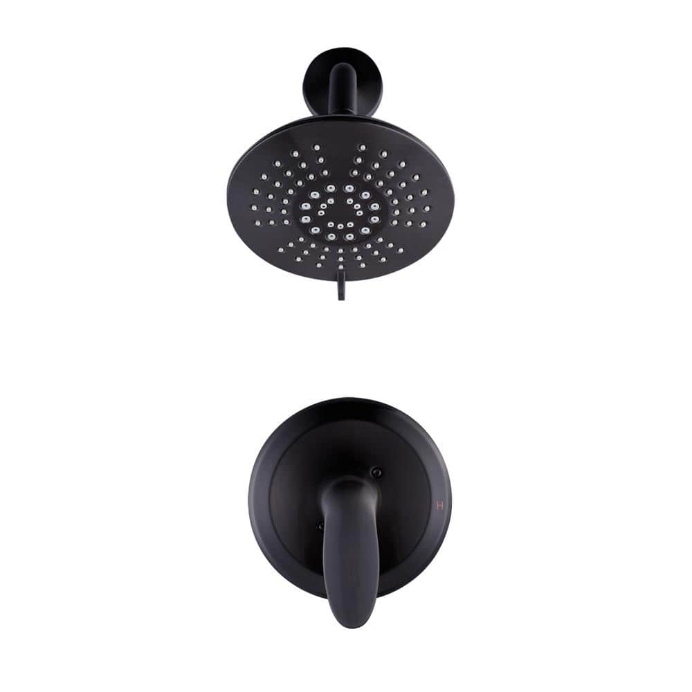 Matte Black Single Handle 5-Spray Wall Mounted Shower Faucet