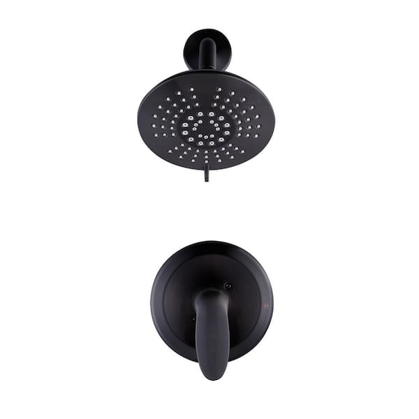 ALEASHA Modern Single Handle 5 -Spray Shower Faucet 1.8 GPM with Pressure Balance in Matte Black (Valve Included)