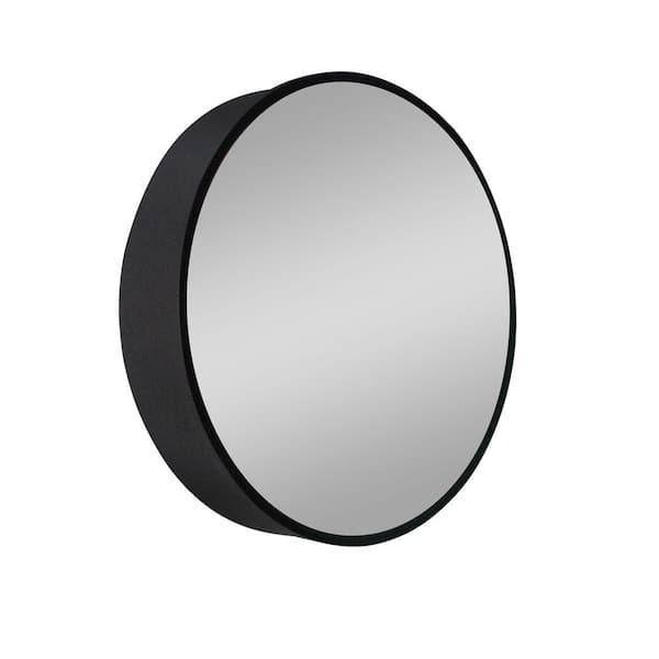 Unbranded 30 in. W x 30 in. H Round Black Surface Mount Bathroom Medicine Cabinet with Mirror
