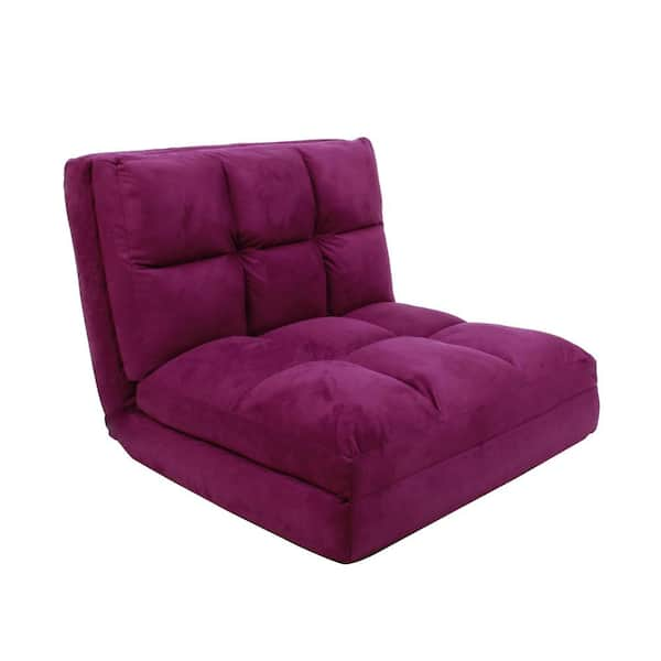 18-inch by 38-inch Solid Microsuede Tufted Chair Cushion Purple