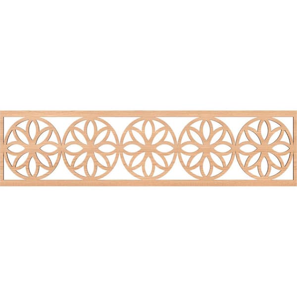 Ekena Millwork Blume Fretwork 0.25 in. D x 47 in. W x 12 in. L Hickory Wood Panel Moulding