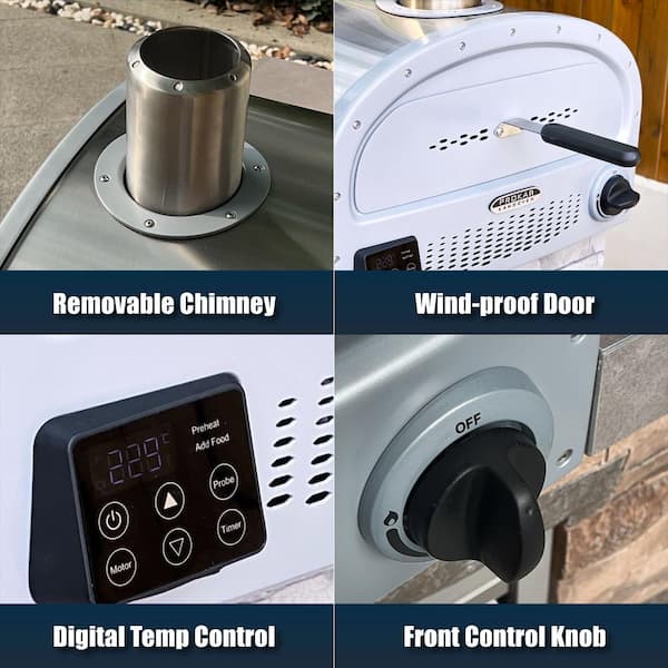 PROKAn KANO 16 in. 4-in-1 Propane Outdoor Pizza Oven With Digital