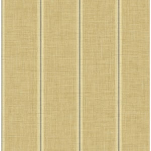 56 sq. ft. Metallic Butterscotch and Taupe Tipton Stripe Unpasted Paper Wallpaper Roll