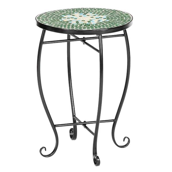Karl home Metal and Ceramic Tile Mosaic Patio Bistro Table