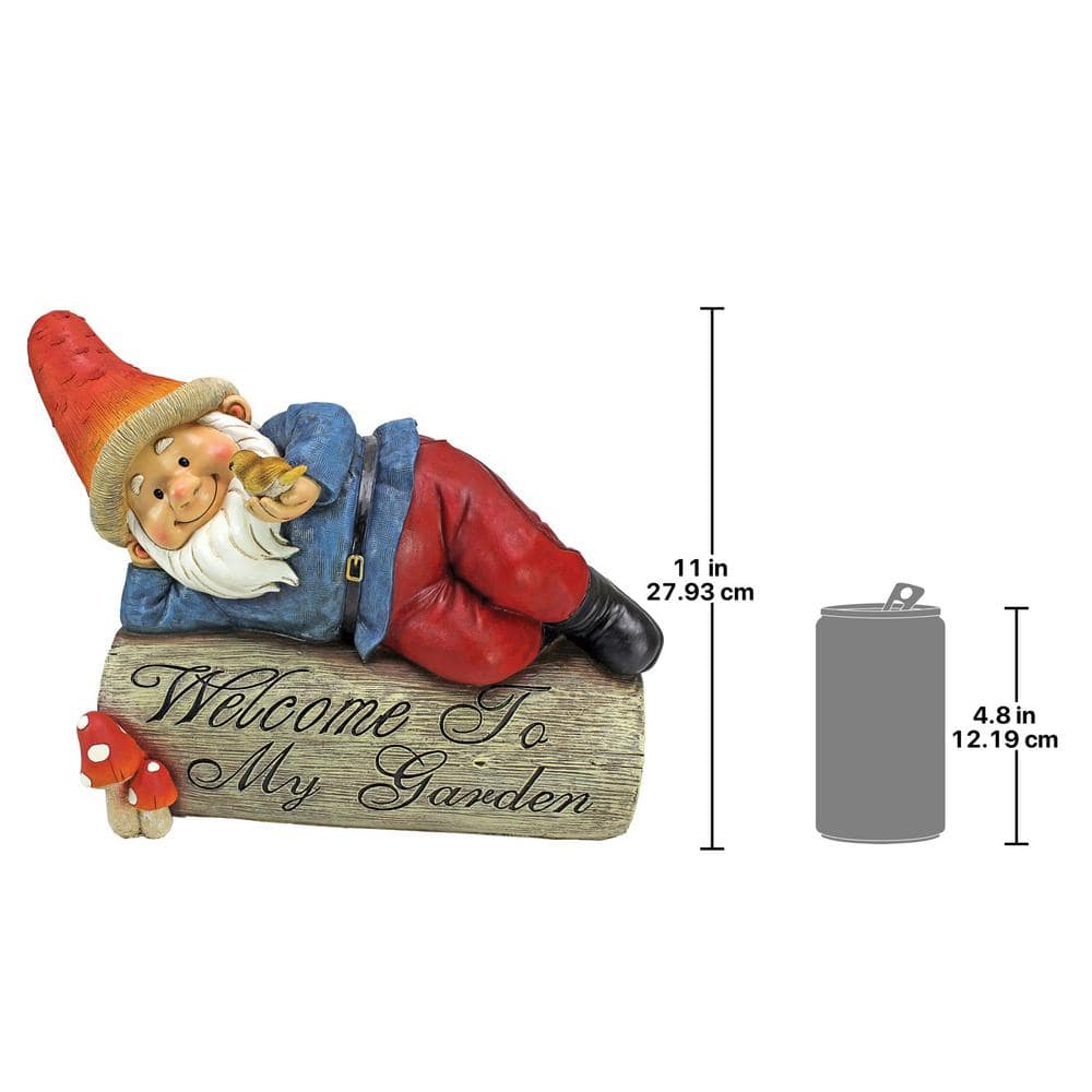 Gideon Garden Gnome Welcome Sign Resin Statue
