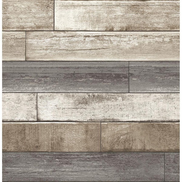 Brewster - Weathered Plank Grey Wood Texture Grey Wallpaper Sample