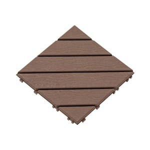 0.8 ft. W x 0.8 ft. L Plastic Interlocking Flooring Deck Tile Coffee (10-Pack)