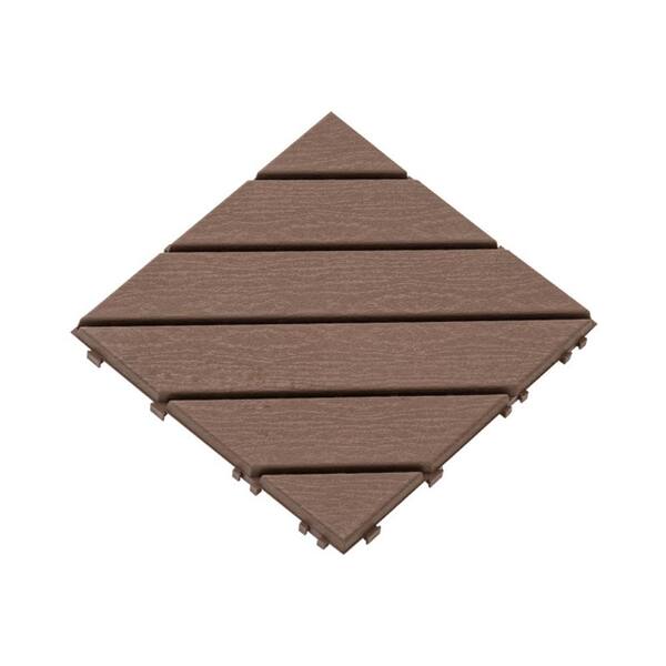 Pro Space 0.8 ft. W x 0.8 ft. L Plastic Interlocking Flooring Deck Tile Coffee (10-Pack)