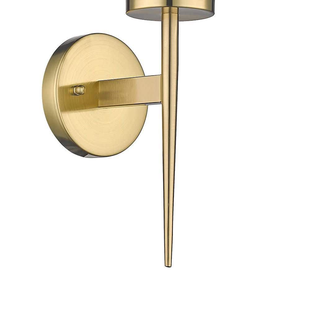 Elegant Gold Metal Wall Sconce with Clear Glass Shade