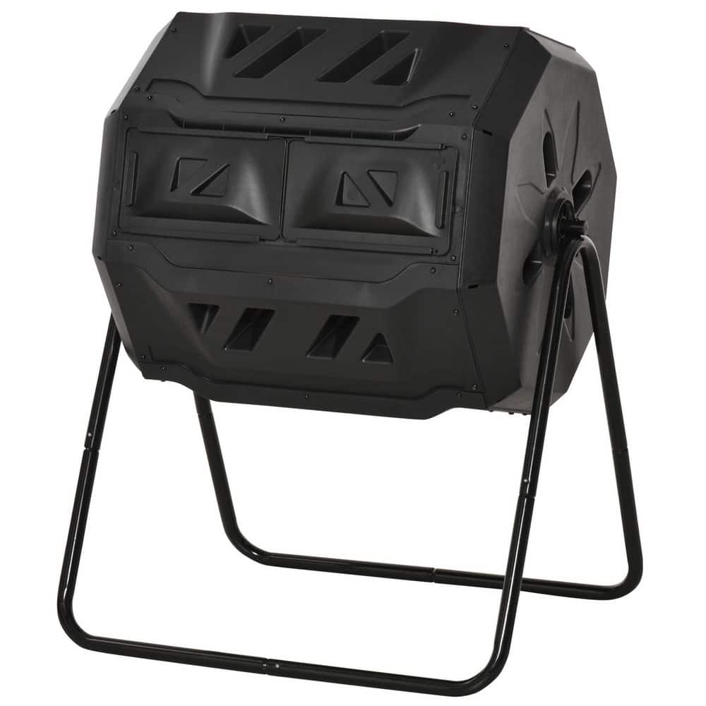 TUYOHW Dual Rotating Tumbling Composter-43 Gal. Outdoor Compost Bin for ...