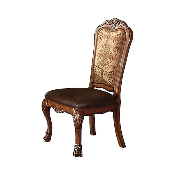 Acme Furniture Dresden PU and Cherry Oak Highbacked Side Chair (Set of 2)
