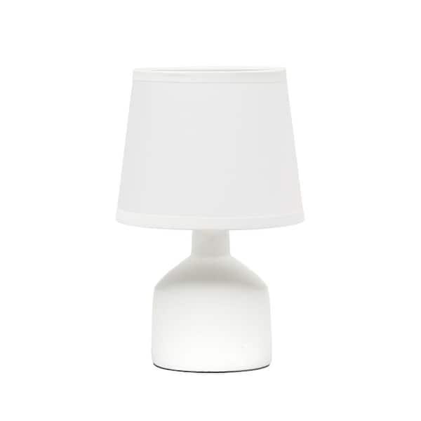 Simple Designs 9.4 in. Off White Mini Bocksbeutal Concrete Table Lamp