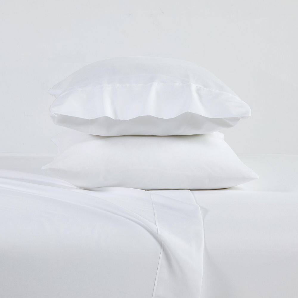 Luxurious White Bamboo Queen Sheet Set with Microfiber