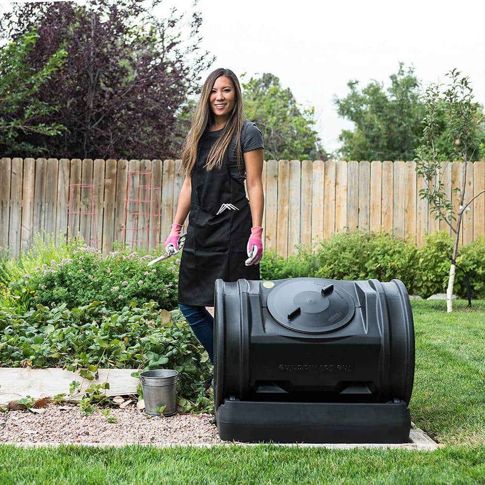 Black 7 Cu Ft Plastic Outdoor Tumbler Composter