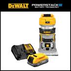 20V MAX XR Cordless Brushless Compact Fixed Base Router and 20V POWERSTACK Compact Battery Starter Kit