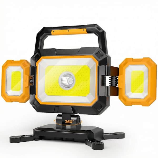 40-Watt 4000 Lumens LED Rechargeable Work Light Cordless Magnetic Spotlight with Stand for Garage Workshop