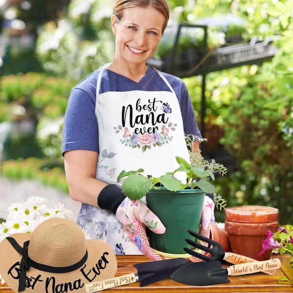 Misopily 6-Piece Garden Tool Set With Gloves Apron Hat Best Gift