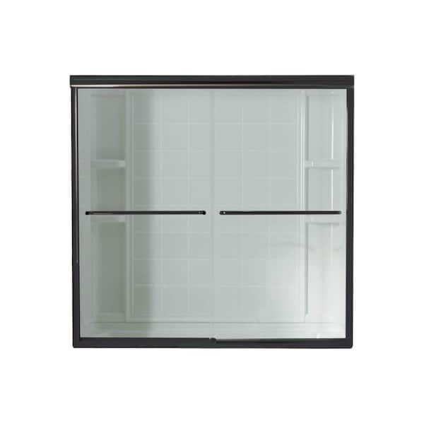 STERLING Finesse 57 in. x 55.5 in. Frameless Sliding Tub Door in Deep Bronze