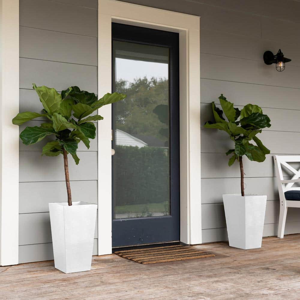 Casper White 20" Contemporary Square Recycled Planter