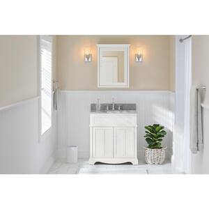 Fremont 32 in. W x 22 in. D x 34 in. H Vanity in White with Granite Vanity Top in Gray with White Sink