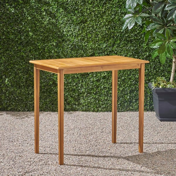 Polaris 41 in. Teak Brown Rectangle Wood Outdoor Patio Dining Table