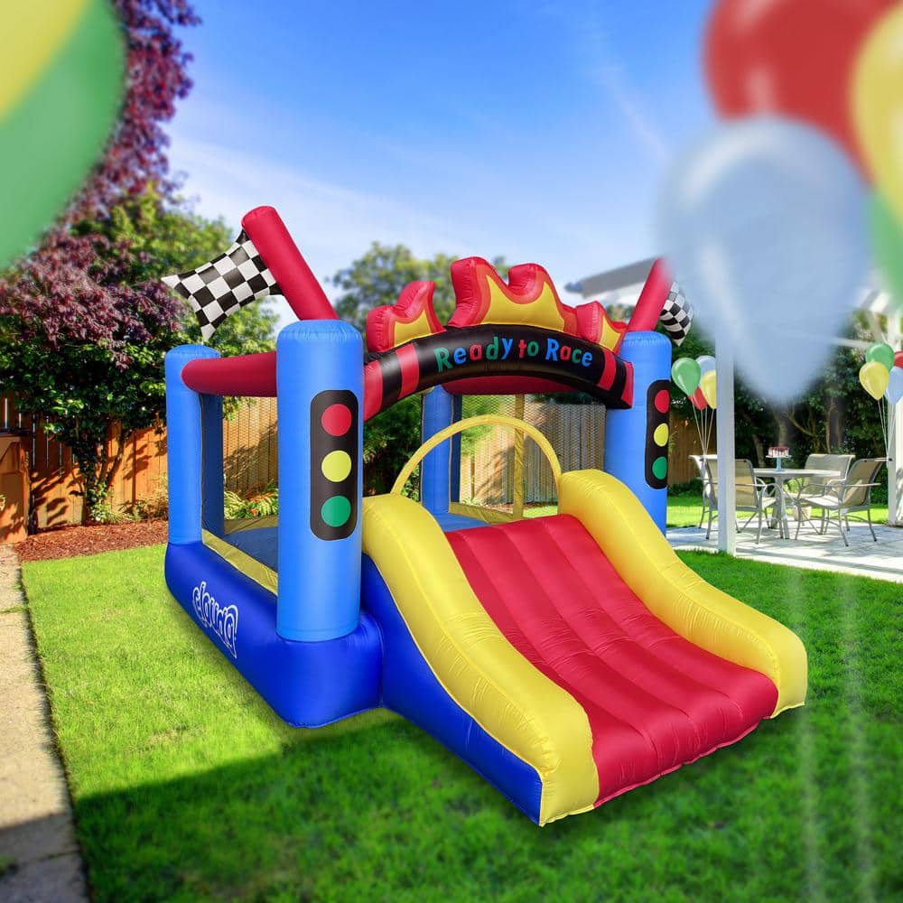 Cloud 9 Race Car Track Inflatable Bounce House with Slide