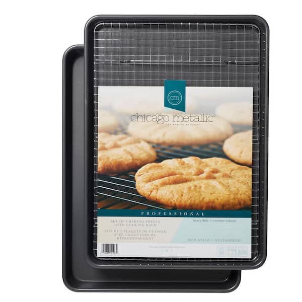 Pro-Release Nonstick Bakeware, Half Sheet Pan with Cooling Rack