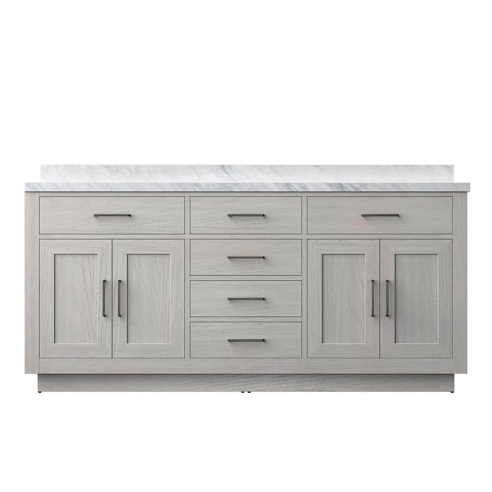 Condor 72 in. W x 22 in. D White Oak Double Bath Vanity with Carrara Marble Top price history on PriceWatchPro