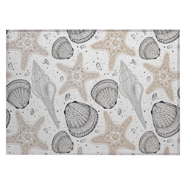 Addison Rugs Surfside Gray 1 ft. 8 in. x 2 ft. 6 in. Geometric Indoor/Outdoor Area Rug