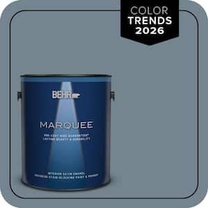 1 gal. #N480-5 Adirondack Blue One-Coat Hide Satin Enamel Interior Paint & Primer