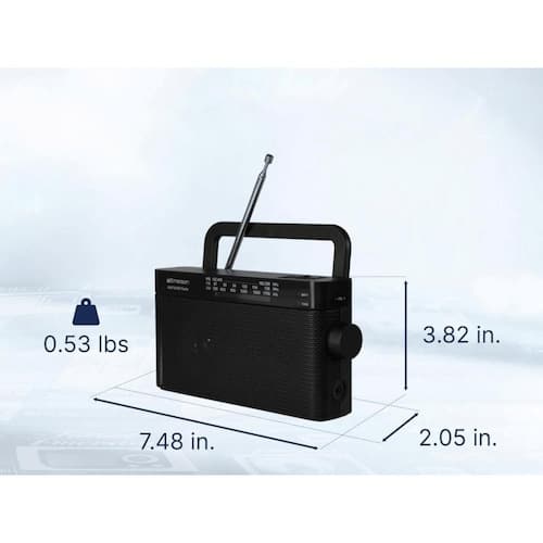 Black AM/FM/WB Radio with Telescopic Antenna Electronics