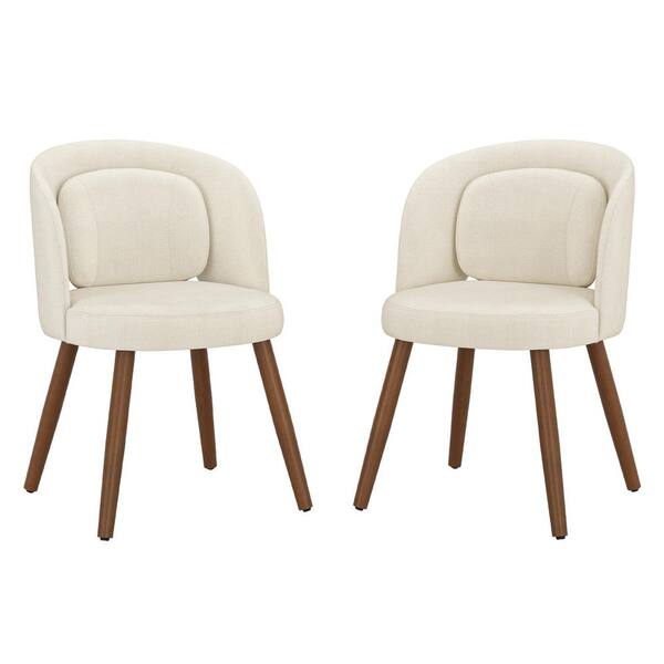 OrangeOne Modern Linen Fabric Upholstered Solid Wood Legs Dining