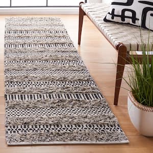 Natura Black/Ivory 2 ft. x 9 ft. Abstract Native American Runner Rug