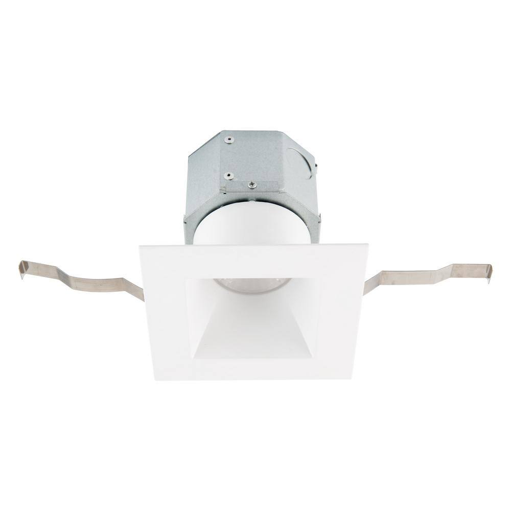 Sleek Square 5" White Aluminum LED Recessed Light Kit - Energy Star