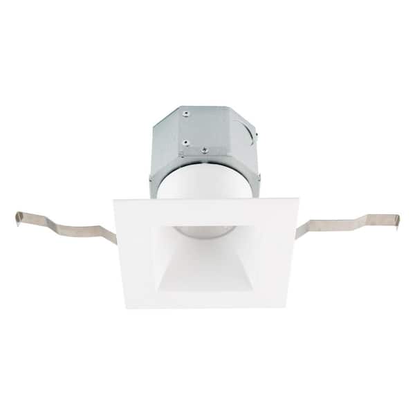 WAC LIMITED Pop-In 4 in. Square Adjustable CCT Remodel IC Rated Indoor/Outdoor Integrated LED Recessed Light Trim (4-Pack)