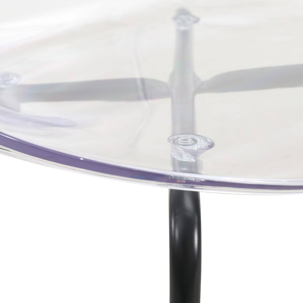 Clear Transparent Side Chair with Black Metal Legs