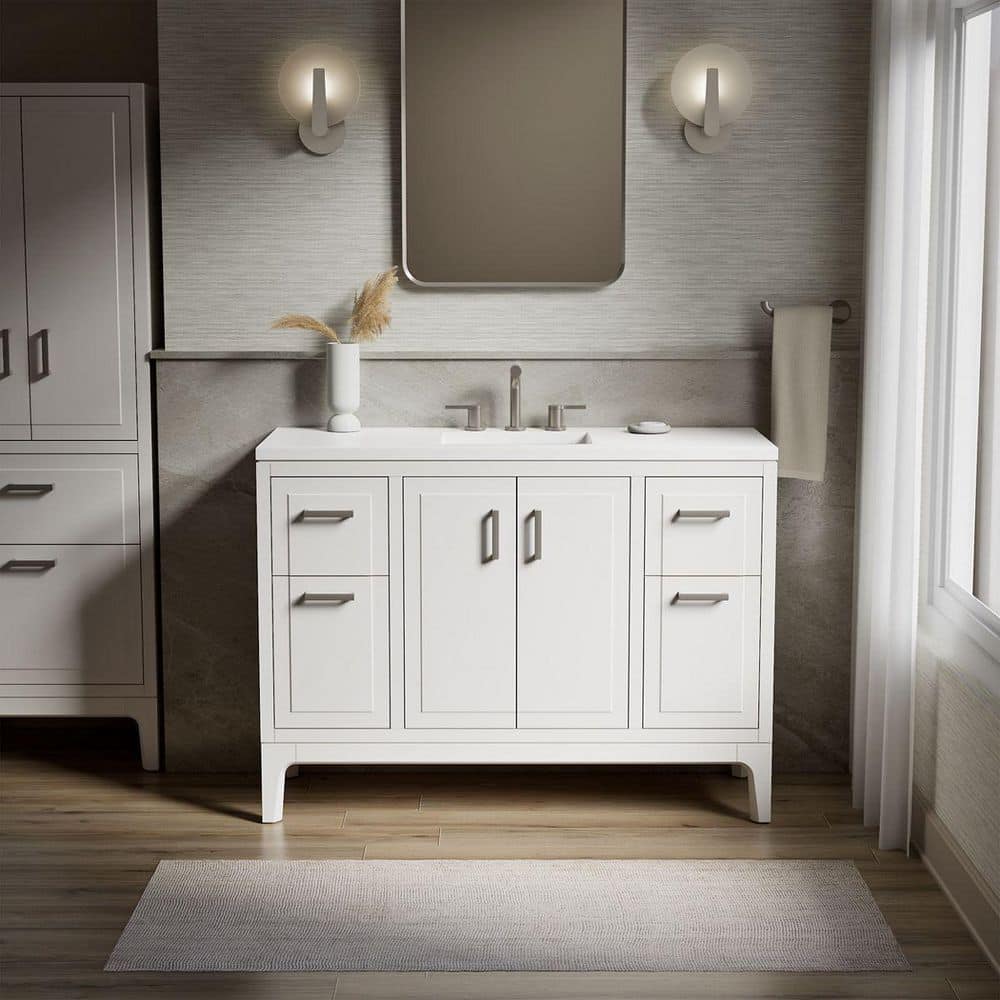 KOHLER Seer 48 in. Single Sink Freestanding White Bath Vanity with