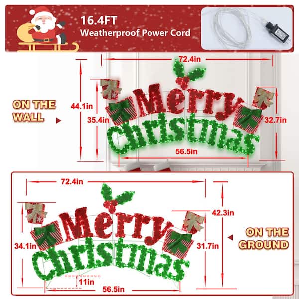 Reviews for VEIKOUS 6 ft. 2-in-1 Merry Christmas Sign Outdoor