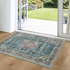 Ultra Soft Taupe/Green 2 ft. x 3 ft. Persian Area Rug