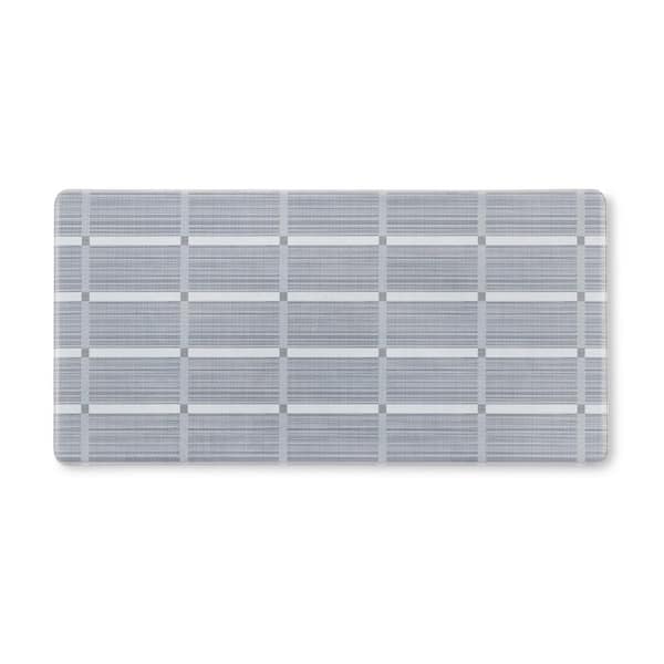 TOWN & COUNTRY LIVING Basic Comfort Plus Windowpane Plaid Dark Grey 18 in. x 39 in. Anti Fatigue Mat