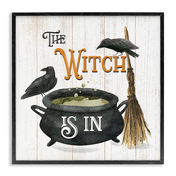 Stupell Industries Witch Cauldron and Crows by Deane Beesley 1-Piece Framed Graphic Print Typography Poster Art Print 12 in. x 12 in.