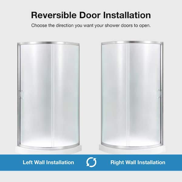 Breeze 32 in. L x 32 in. W x 76 in. H Corner Shower Kit with Reversible Sliding Door and Shower Base