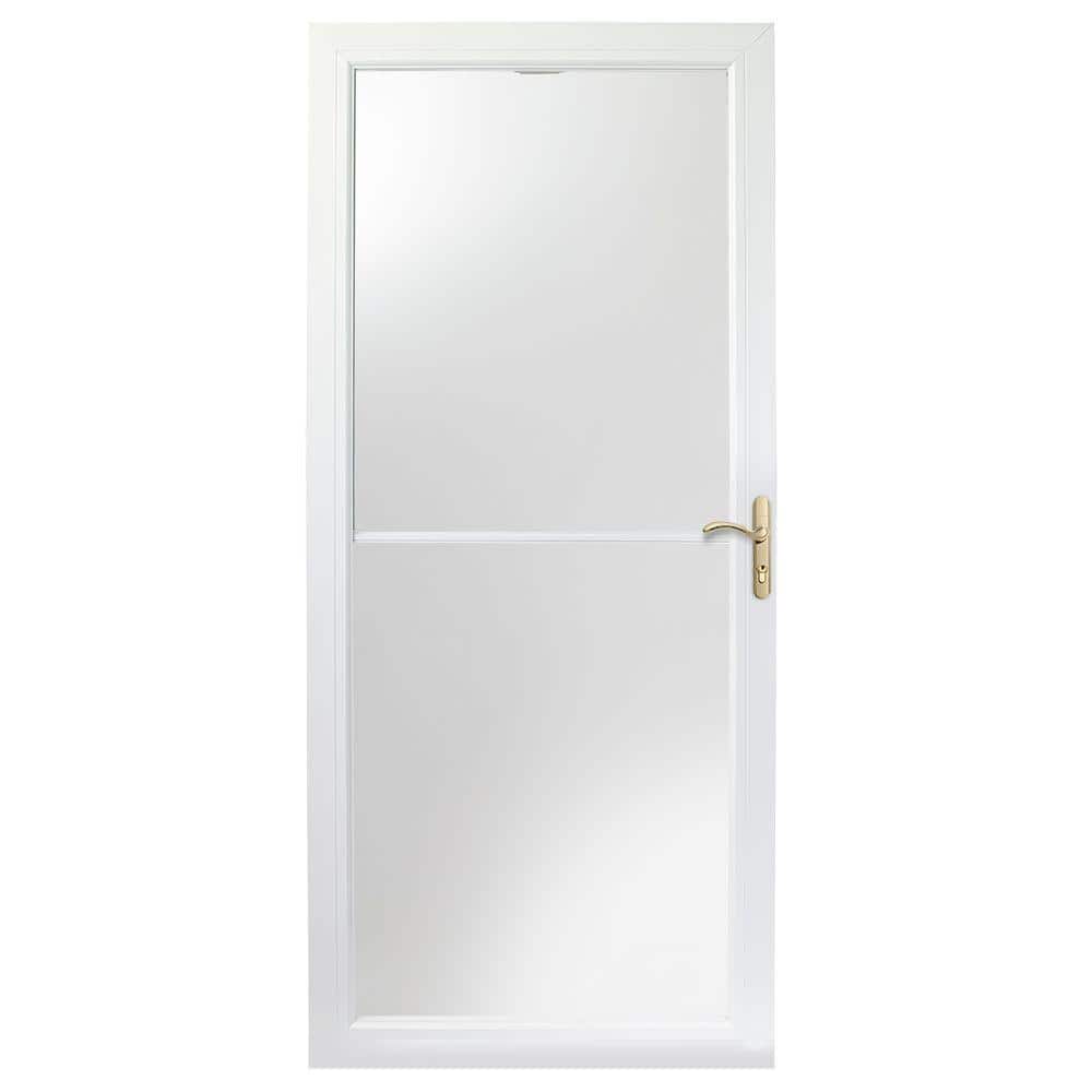 36 in. x 80 in. 3000 Series White Universal Self-Storing Aluminum Storm Doo
