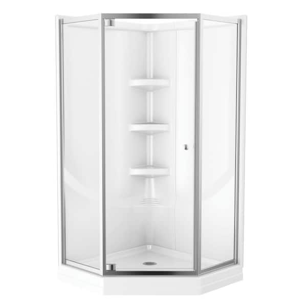 Foundations 38 in. L x 38 in. W x 73.88 in. H Corner Shower Stall/Kit
