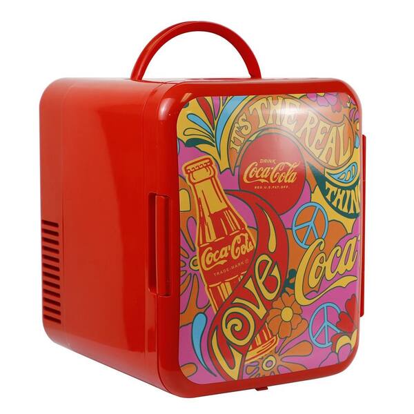 coke mini fridge with bear