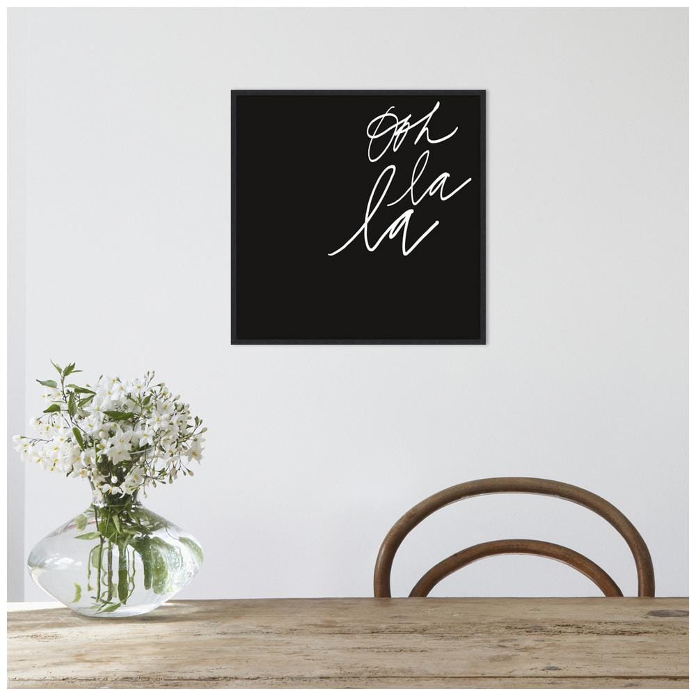 Ooh II Black and White Canvas Typography Wall Art
