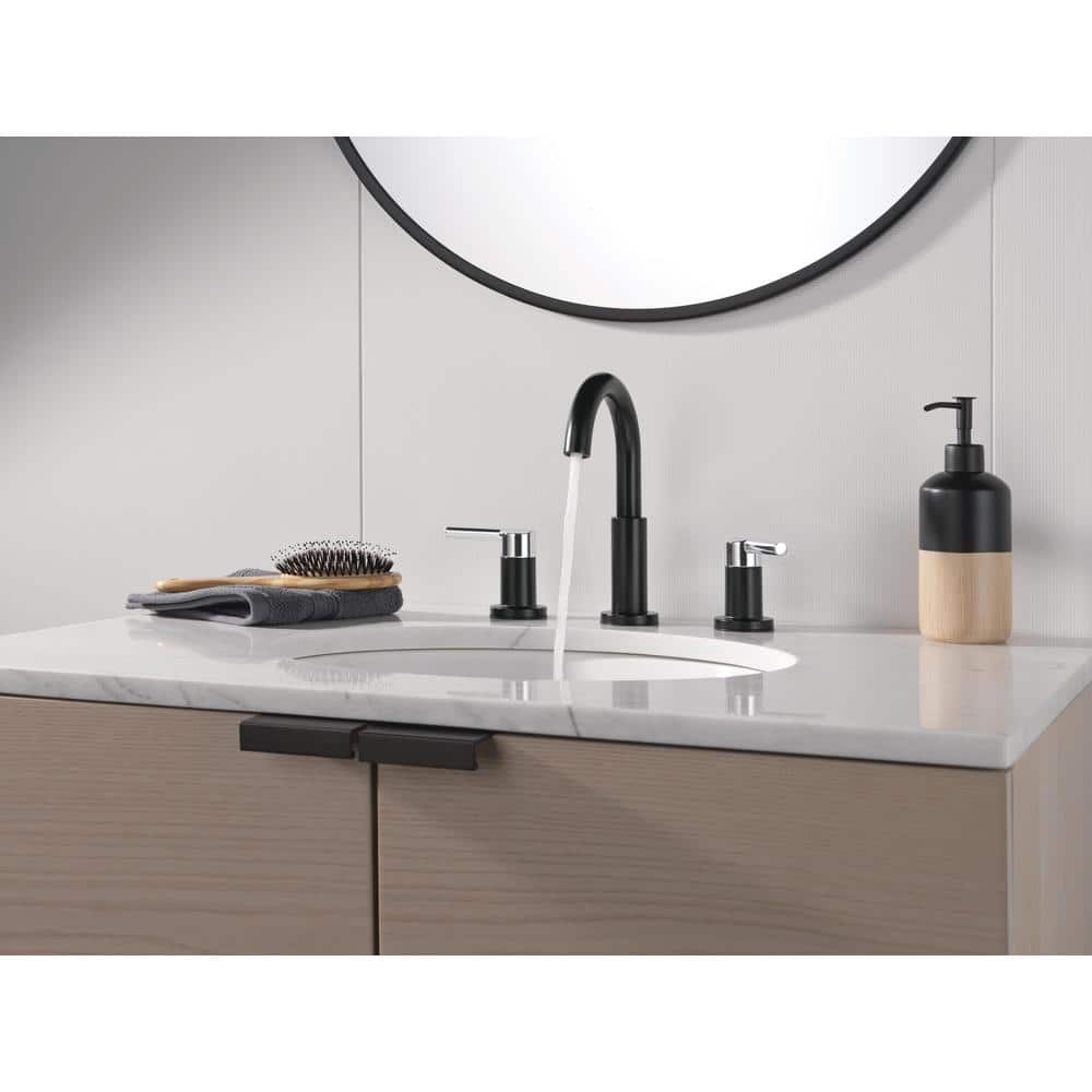 Nicoli Black and Chrome Widespread Bathroom Faucet