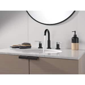 Nicoli J-Spout 8 in. Widespread Double-Handle Bathroom Faucet in Matte Black/Chrome